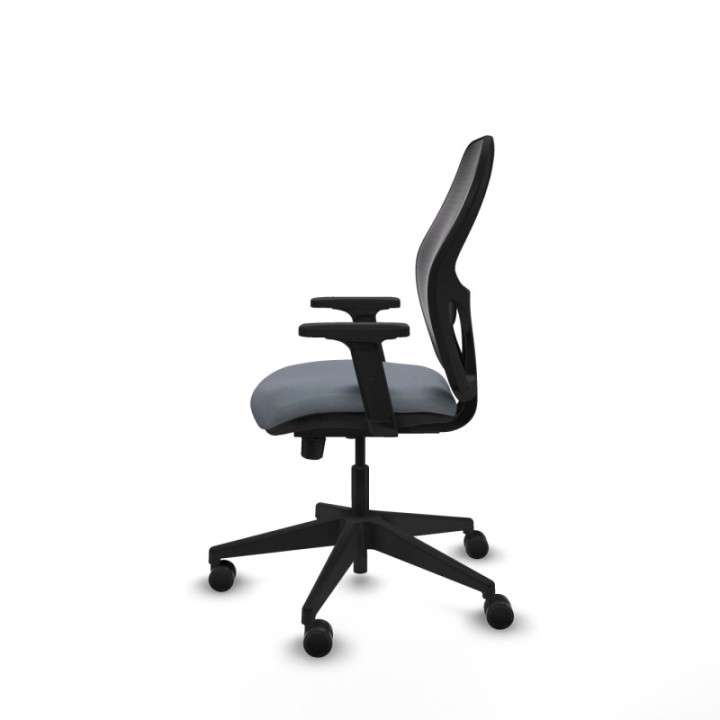 Alocén traslack malla negra bali gris brazos 2D base piramidal  ruedas nailon 65mm