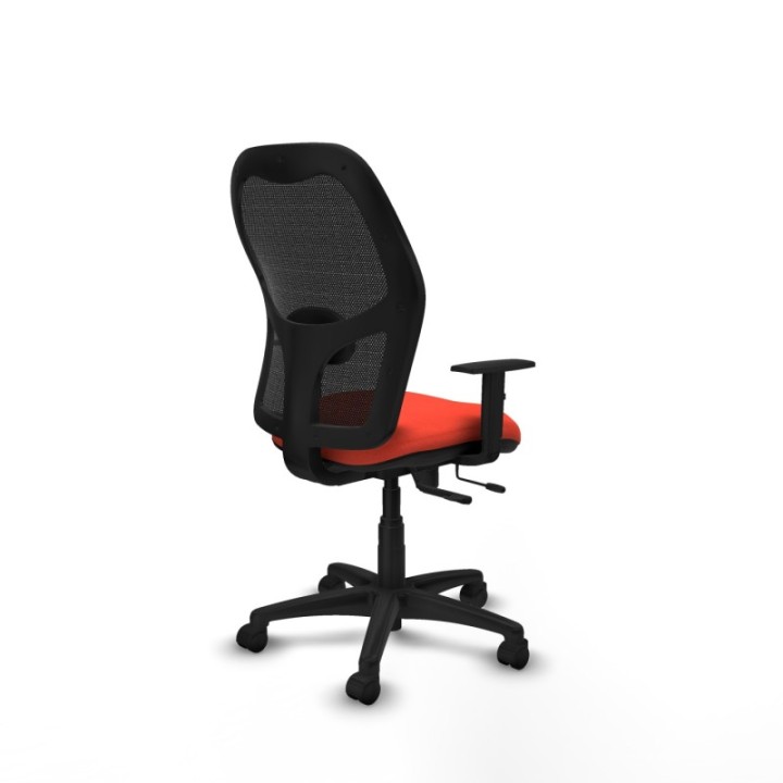 Alocén traslack malla negra bali naranja oscuro brazos 1D base poliamida  ruedas nailon 50mm