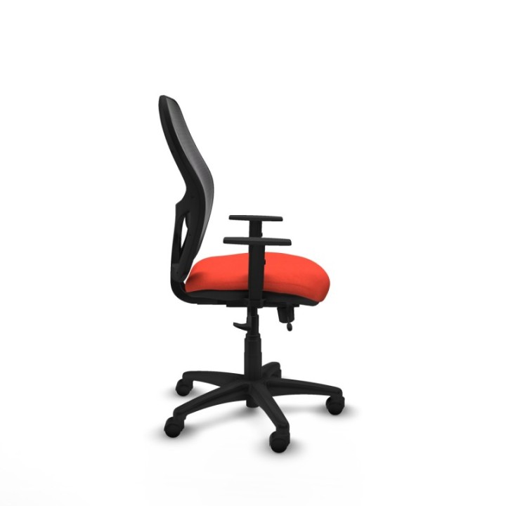 Alocén traslack malla negra bali naranja oscuro brazos 1D base poliamida  ruedas nailon 50mm