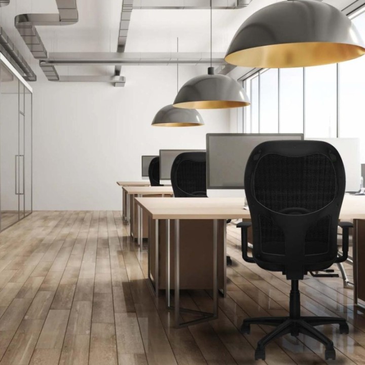 Alocén traslack malla negra bali naranja oscuro brazos 1D base poliamida  ruedas nailon 50mm