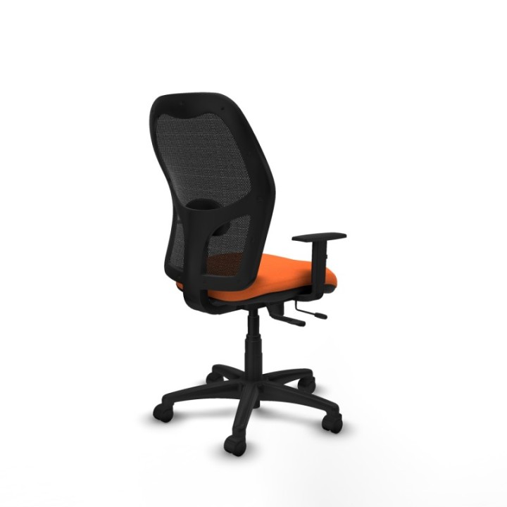 Alocén traslack malla negra bali naranja brazos 1D base poliamida  ruedas nailon 50mm