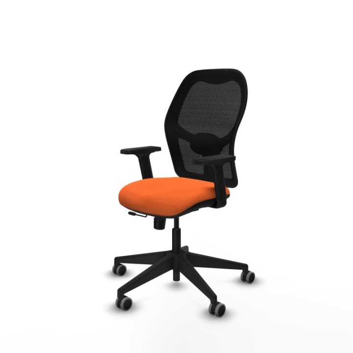 Alocén traslack malla negra bali naranja brazos 2D base piramidal  ruedas engomadas 65mm