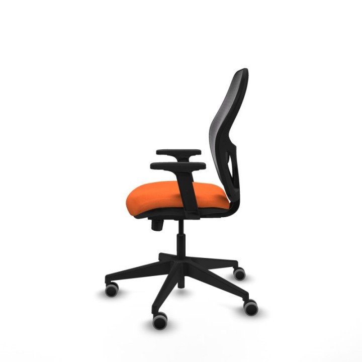 Alocén traslack malla negra bali naranja brazos 2D base piramidal  ruedas engomadas 65mm