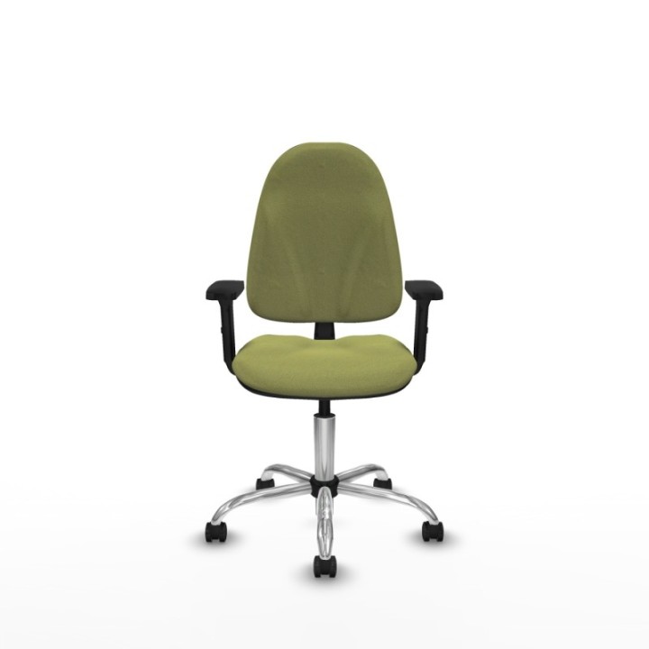 Algarra CP bali verde oliva brazos 2D base cromada ruedas engomadas 50mm