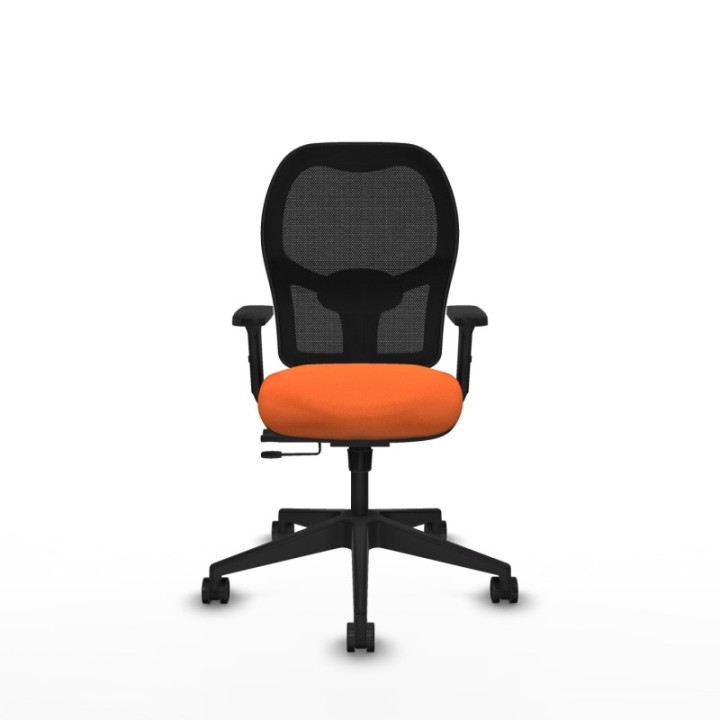 Alocén traslack malla negra bali naranja brazos 2D base piramidal  ruedas nailon 65mm