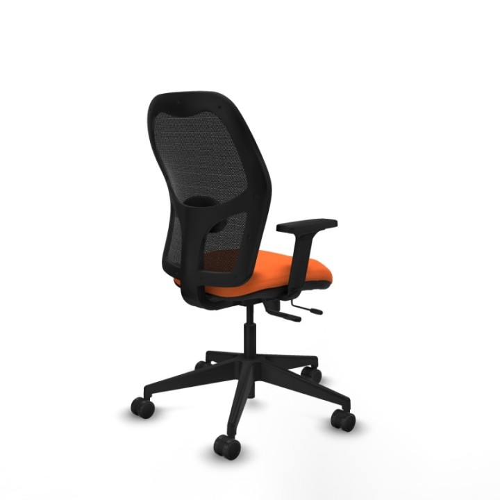 Alocén traslack malla negra bali naranja brazos 2D base piramidal  ruedas nailon 65mm