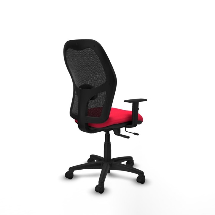 Alocén traslack malla negra bali rojo brazos 1D base poliamida  ruedas nailon 50mm