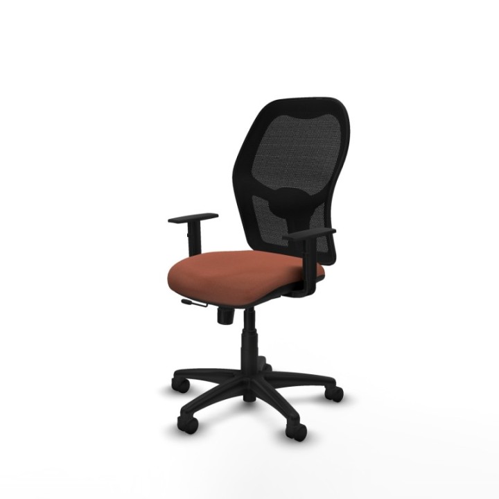 Alocén traslack malla negra bali marrón brazos 1D base poliamida  ruedas nailon 50mm