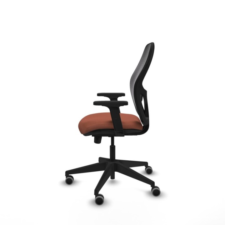 Alocén traslack malla negra bali marrón brazos 2D base piramidal  ruedas engomadas 65mm