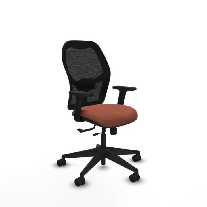 Alocén traslack malla negra bali marrón brazos 2D base piramidal  ruedas nailon 65mm