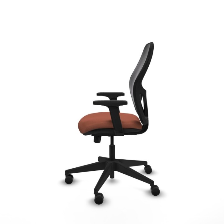 Alocén traslack malla negra bali marrón brazos 2D base piramidal  ruedas nailon 65mm