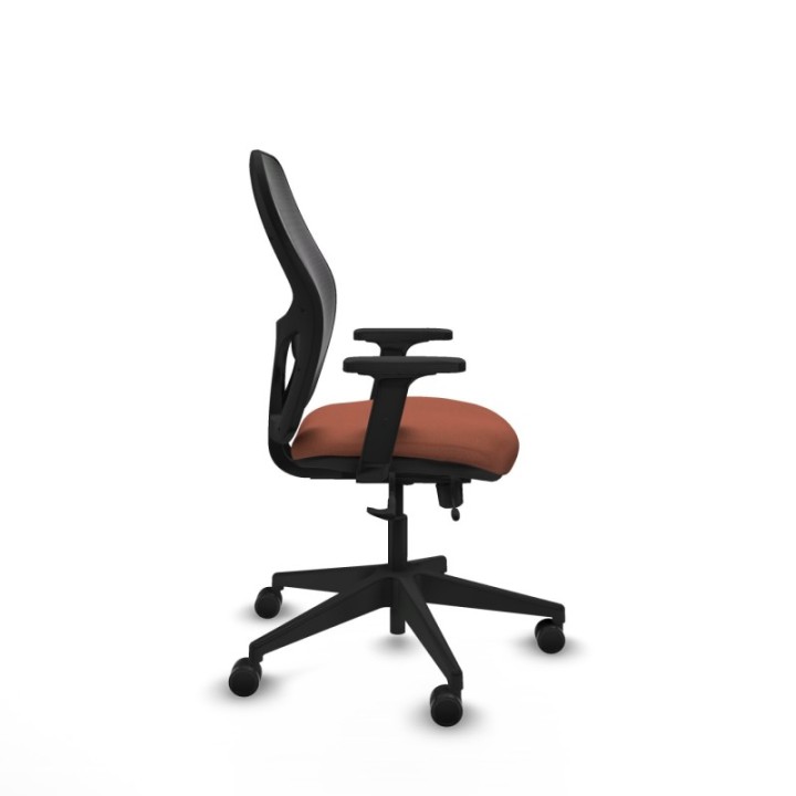 Alocén traslack malla negra bali marrón brazos 2D base piramidal  ruedas nailon 65mm