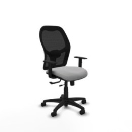 Alocén traslack malla negra bali gris claro brazos 1D base poliamida  ruedas nailon 50mm