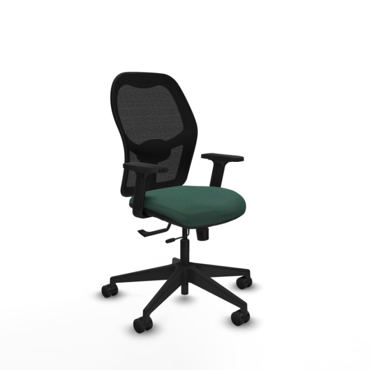 Alocén traslack malla negra bali verde botella brazos 2D base piramidal  ruedas nailon 65mm