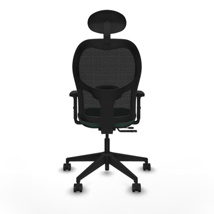 Alocén traslack malla negra bali verde botella brazos 2D base piramidal cabecero fijo ruedas nailon 65mm