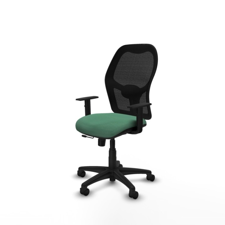 Alocén traslack malla negra bali verde esmeralda brazos 1D base poliamida  ruedas nailon 50mm