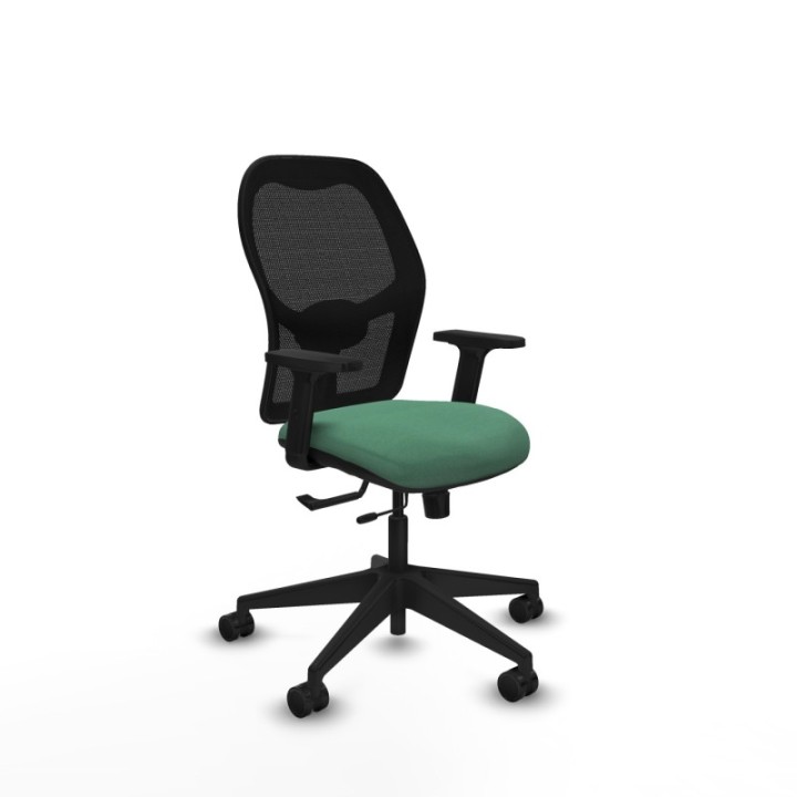 Alocén traslack malla negra bali verde esmeralda brazos 2D base piramidal  ruedas nailon 65mm