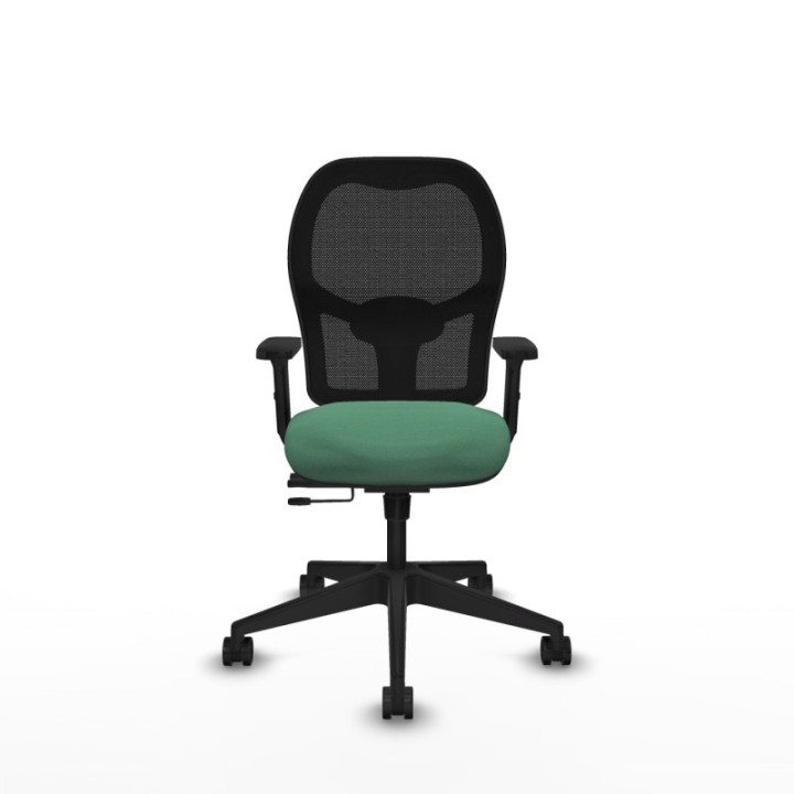 Alocén traslack malla negra bali verde esmeralda brazos 2D base piramidal  ruedas nailon 65mm