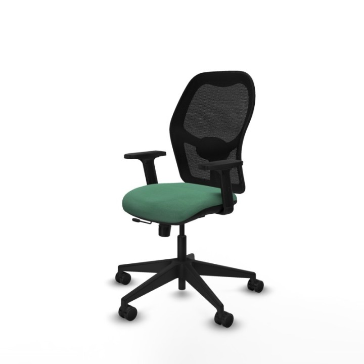 Alocén traslack malla negra bali verde esmeralda brazos 2D base piramidal  ruedas nailon 65mm