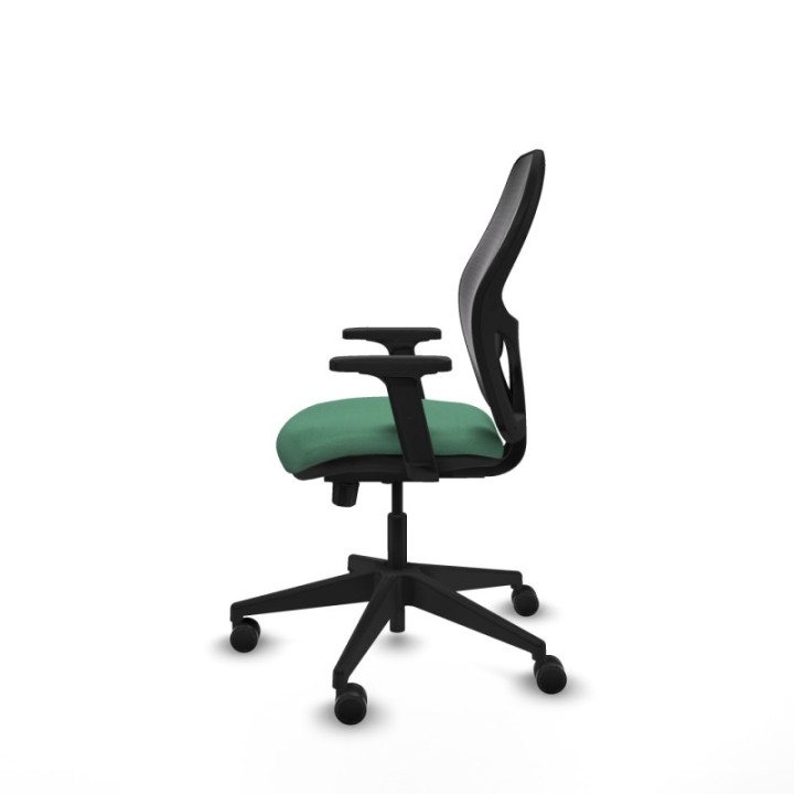 Alocén traslack malla negra bali verde esmeralda brazos 2D base piramidal  ruedas nailon 65mm