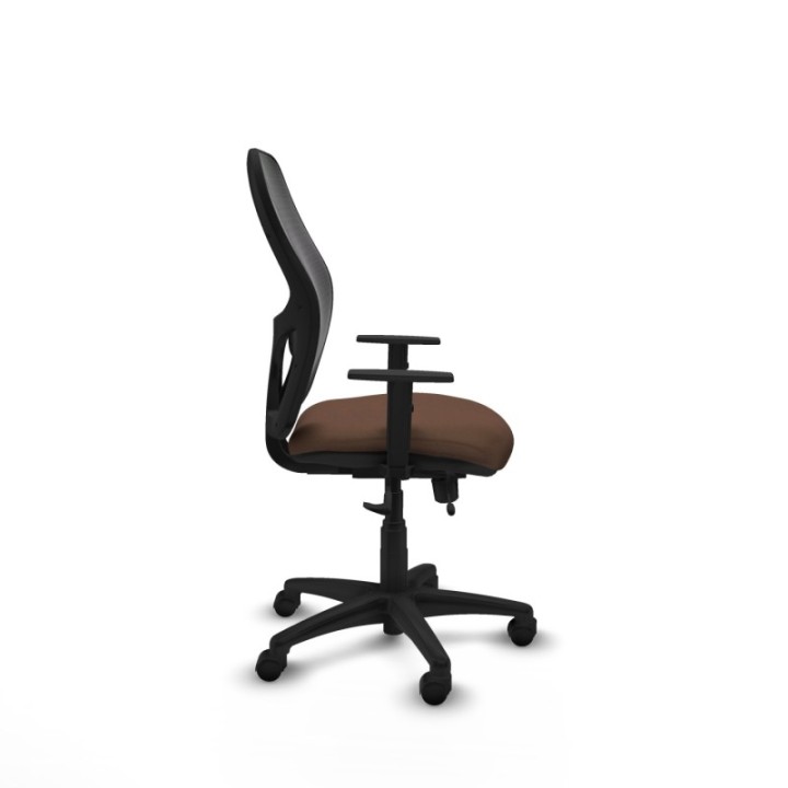 Alocén traslack malla negra bali marrón oscuro brazos 1D base poliamida  ruedas nailon 50mm