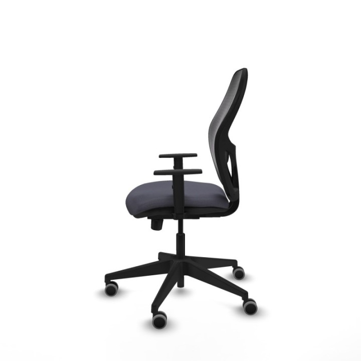 Alocén traslack malla negra bali gris oscuro brazos 1D base piramidal  ruedas engomadas 65mm