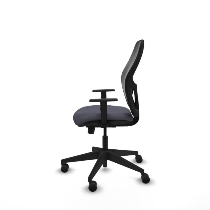 Alocén traslack malla negra bali gris oscuro brazos 1D base piramidal  ruedas nailon 65mm