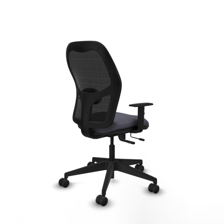 Alocén traslack malla negra bali gris oscuro brazos 1D base piramidal  ruedas nailon 65mm