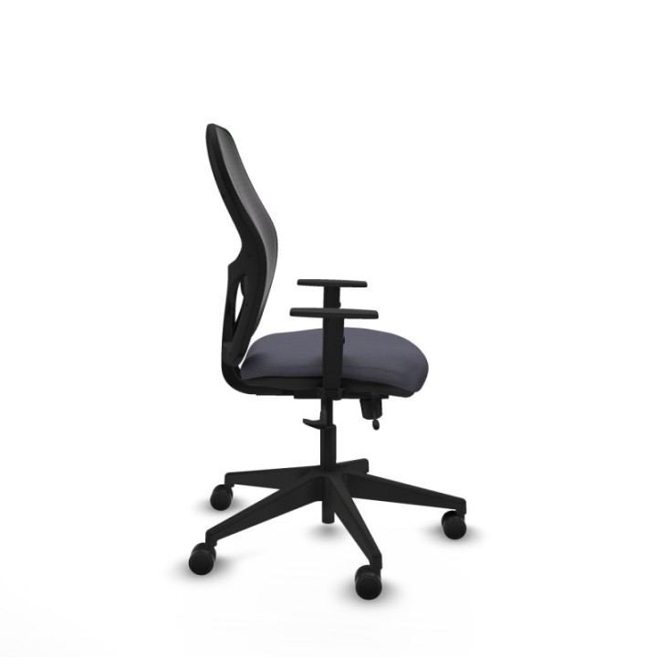 Alocén traslack malla negra bali gris oscuro brazos 1D base piramidal  ruedas nailon 65mm