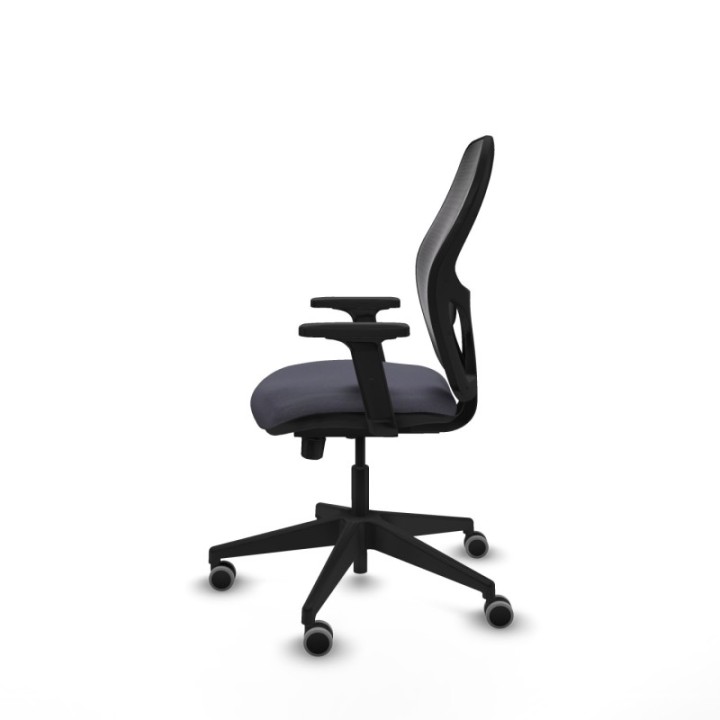 Alocén traslack malla negra bali gris oscuro brazos 2D base piramidal  ruedas engomadas 65mm