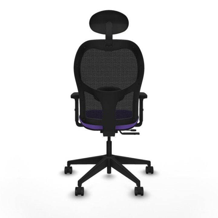 Alocén traslack malla negra bali lila brazos 2D base piramidal cabecero fijo ruedas nailon 65mm