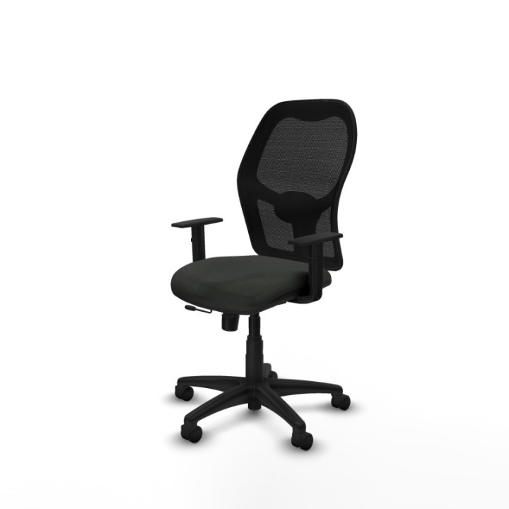 Alocén traslack malla negra bali negro brazos 1D base poliamida  ruedas nailon 50mm