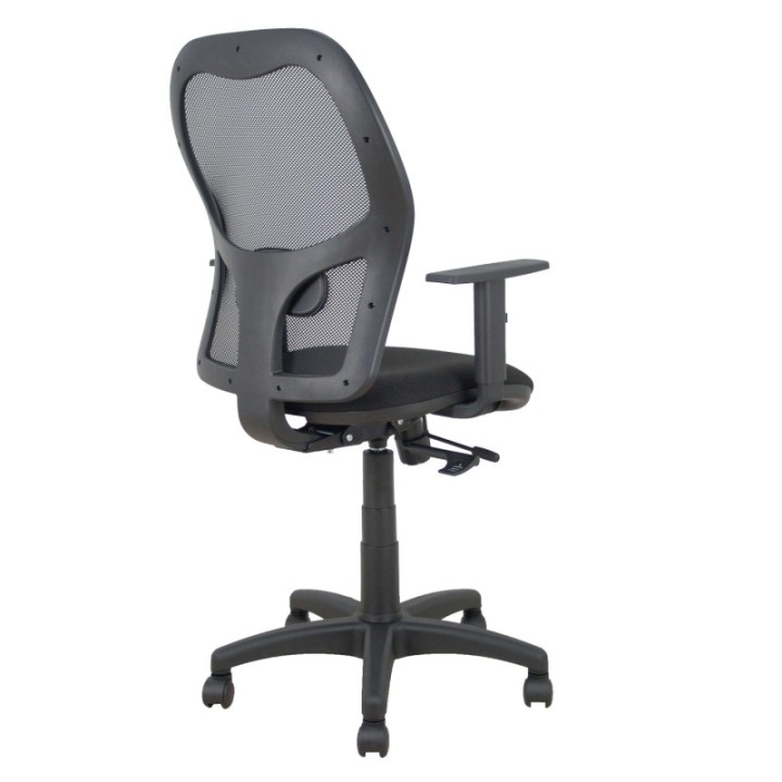 Silla Alocén traslack malla negra asiento bali negro brazos regulables