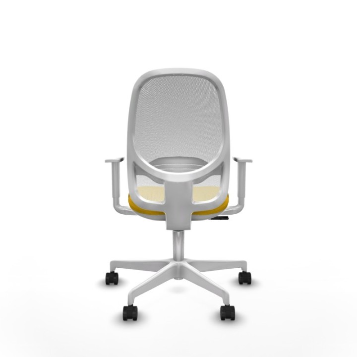 Cilanco blanca sincro malla blanca bali amarillo brazos blancos base blanca ruedas 65mm nailon