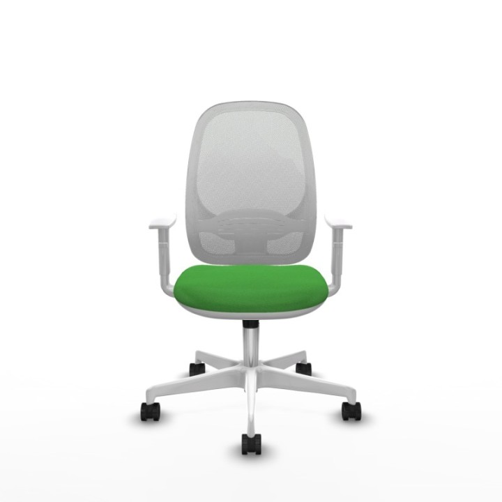 Cilanco blanca sincro malla blanca bali verde brazos blancos base blanca ruedas 65mm nailon