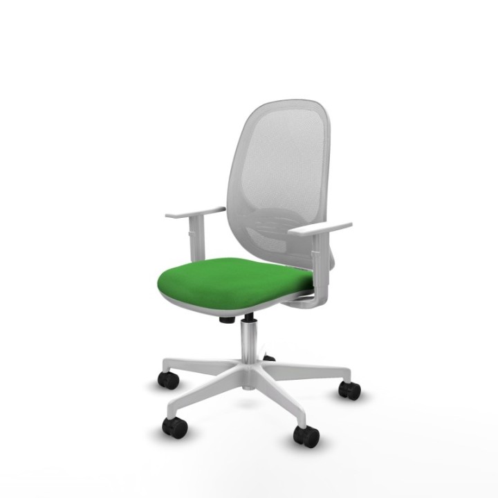 Cilanco blanca sincro malla blanca bali verde brazos blancos base blanca ruedas 65mm nailon