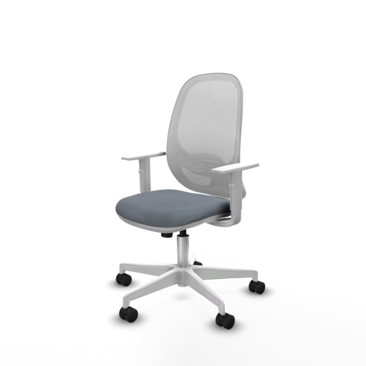 Cilanco blanca sincro malla blanca bali gris brazos blancos base blanca ruedas 65mm nailon