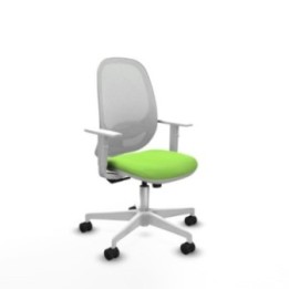 Cilanco blanca sincro malla blanca bali pistacho brazos blancos base blanca ruedas 65mm nailon