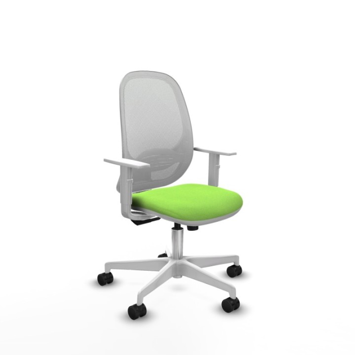 Cilanco blanca sincro malla blanca bali pistacho brazos blancos base blanca ruedas 65mm nailon