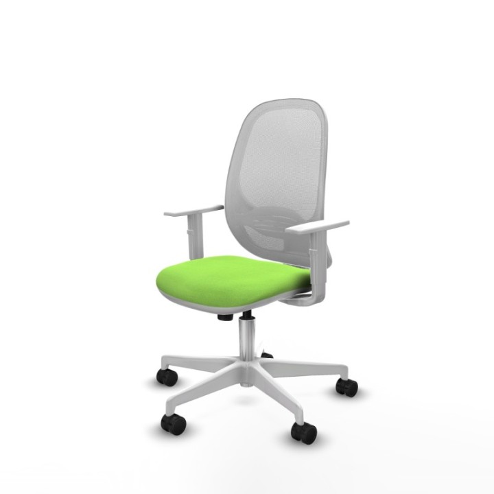 Cilanco blanca sincro malla blanca bali pistacho brazos blancos base blanca ruedas 65mm nailon