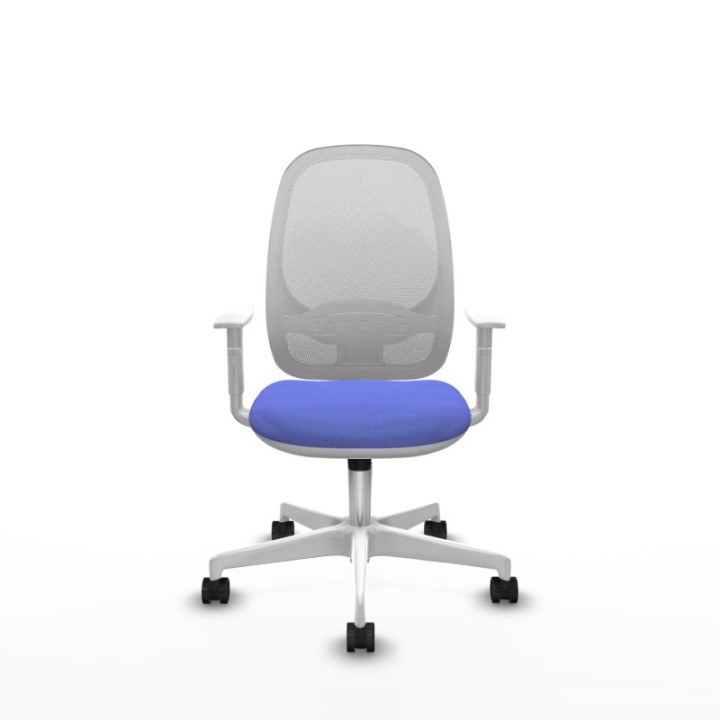 Cilanco blanca sincro malla blanca bali azul claro brazos blancos base blanca ruedas 65mm nailon