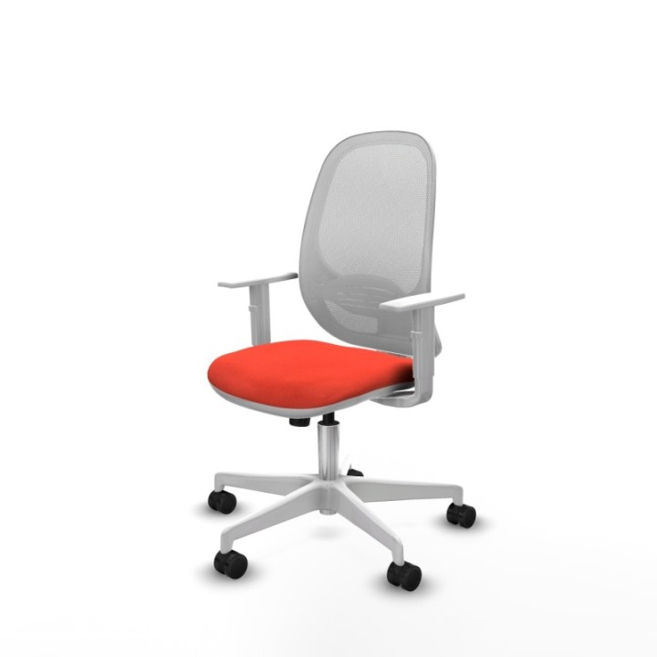 Cilanco blanca sincro malla blanca bali naranja oscuro brazos blancos base blanca ruedas 65mm nailon