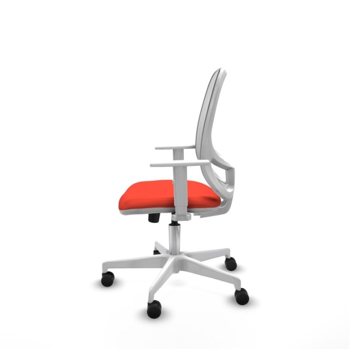 Cilanco blanca sincro malla blanca bali naranja oscuro brazos blancos base blanca ruedas 65mm nailon