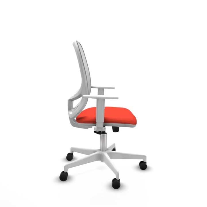 Cilanco blanca sincro malla blanca bali naranja oscuro brazos blancos base blanca ruedas 65mm nailon