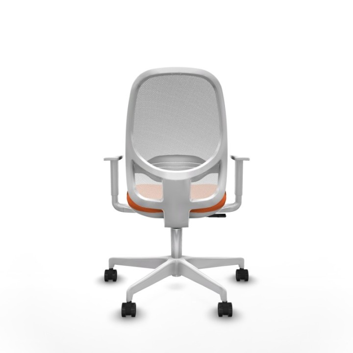 Cilanco blanca sincro malla blanca bali naranja brazos blancos base blanca ruedas 65mm nailon