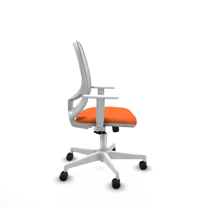 Cilanco blanca sincro malla blanca bali naranja brazos blancos base blanca ruedas 65mm nailon