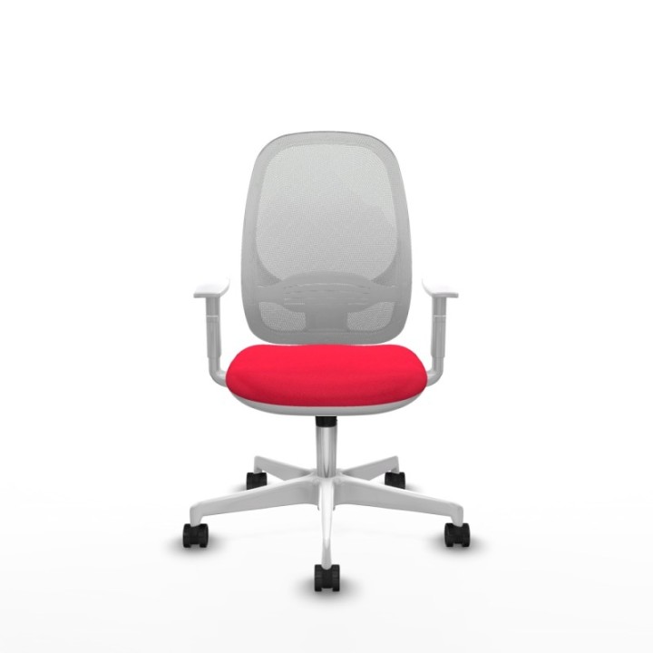 Cilanco blanca sincro malla blanca bali rojo brazos blancos base blanca ruedas 65mm nailon