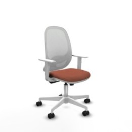 Cilanco blanca sincro malla blanca bali marrón brazos blancos base blanca ruedas 65mm nailon