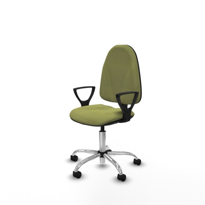 Algarra CP bali verde oliva brazos fijos base cromada ruedas nailon 50mm