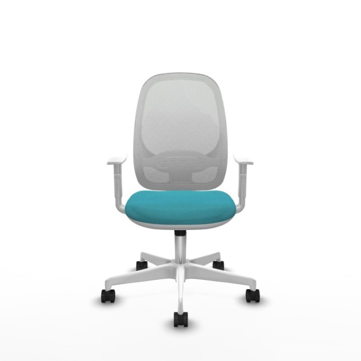 Cilanco blanca sincro malla blanca bali turquesa brazos blancos base blanca ruedas 65mm nailon